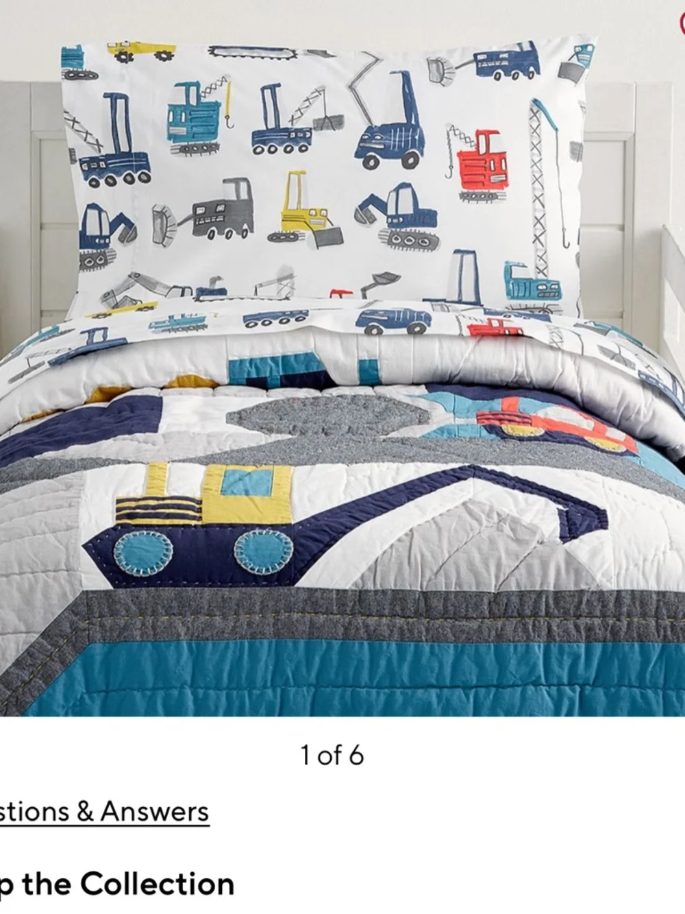 Pottery Barn Kids Jax Construction Quilt Set - Picture 3 of 7